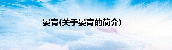 晏青(关于晏青的简介)