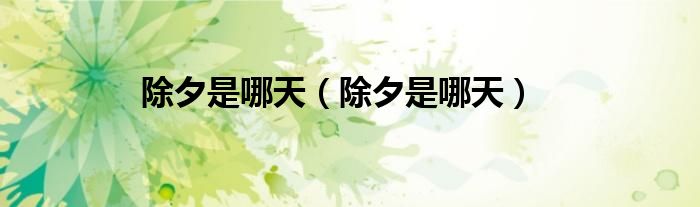 除夕是哪天（除夕是哪天）