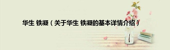 华生 铁凝（关于华生 铁凝的基本详情介绍）