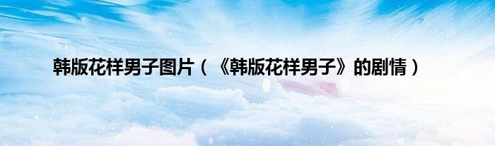 韩版花样男子图片（《韩版花样男子》的剧情）