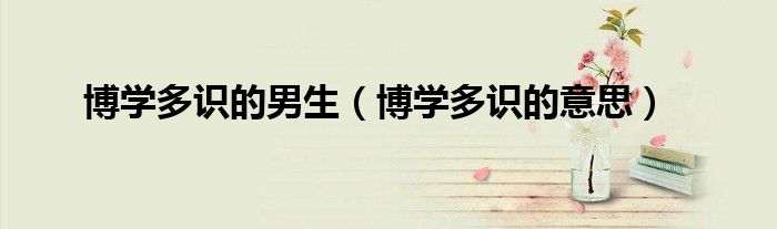 博学多识的男生（博学多识的意思）