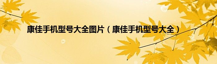 康佳手机型号大全图片（康佳手机型号大全）