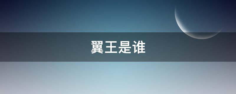 翼王是谁