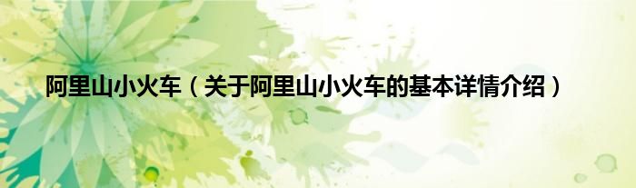 阿里山小火车（关于阿里山小火车的基本详情介绍）