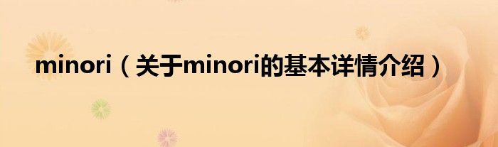 minori（关于minori的基本详情介绍）