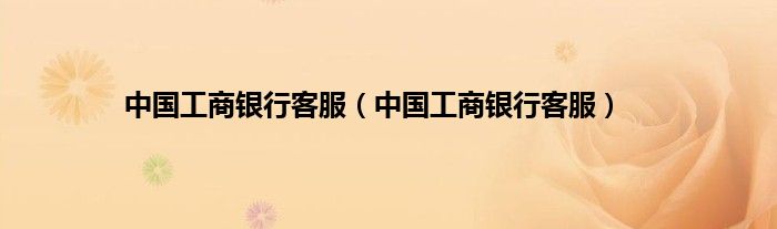 中国工商银行客服（中国工商银行客服）