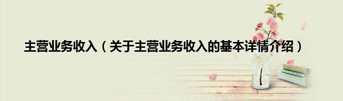 主营业务收入（关于主营业务收入的基本详情介绍）