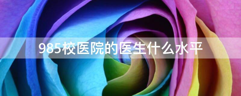985校医院的医生什么水平