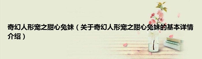 奇幻人形宠之甜心兔妹（关于奇幻人形宠之甜心兔妹的基本详情介绍）