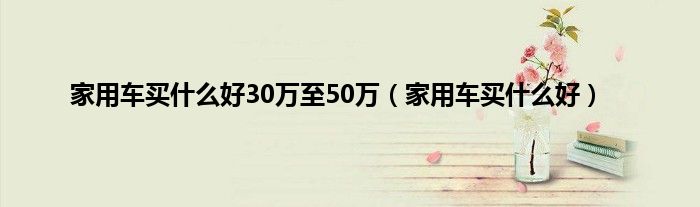 家用车买什么好30万至50万（家用车买什么好）