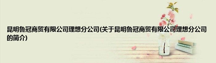 昆明鲁冠商贸有限公司理想分公司(关于昆明鲁冠商贸有限公司理想分公司的简介)