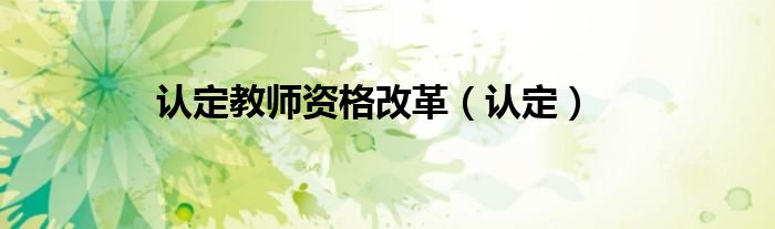认定教师资格改革（认定）